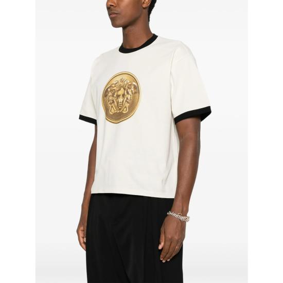 26FW 베르사체 반팔 티셔츠 1A18735 1026093 1W790 WHITE - VERSACE