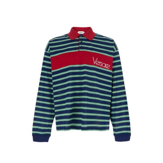 26FW 베르사체 폴로 티셔츠 1A18439 1025512 6UF90 BLUE GREEN