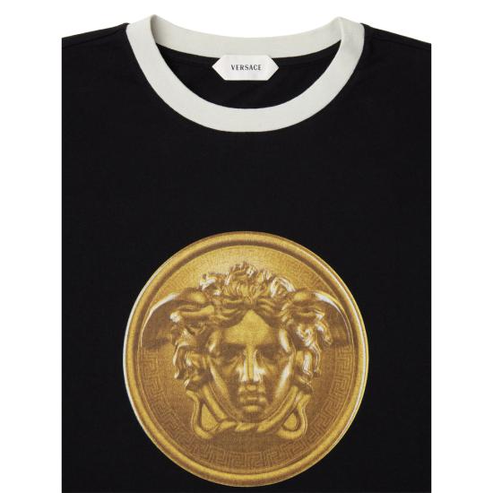 26FW 베르사체 반팔 티셔츠 1A18735 1026093 1B000 BLACK - VERSACE