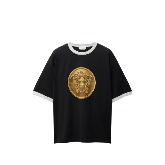 26FW 베르사체 반팔 티셔츠 1A18735 1026093 1B000 BLACK