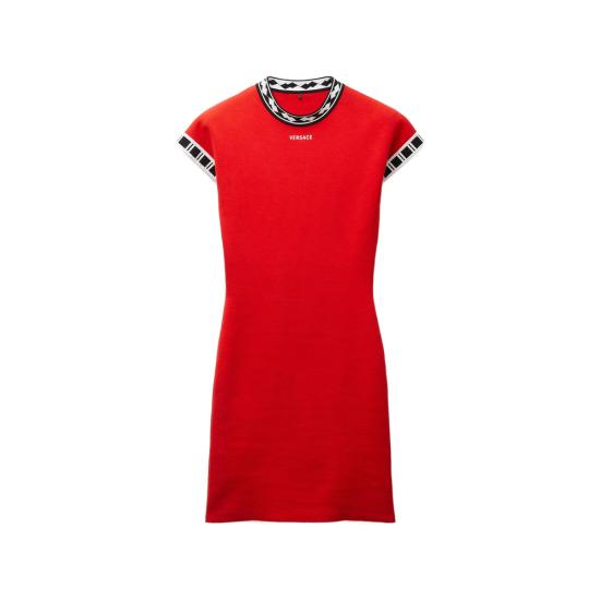 26FW 베르사체 숏 원피스 1A18356 1025767 1RC90 RED