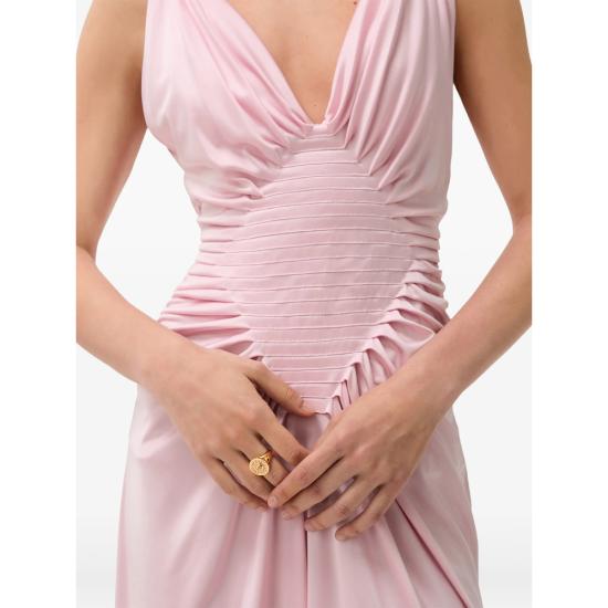 26FW 베르사체 미디 원피스 1A12497 1024699 1PS10 PINK - VERSACE