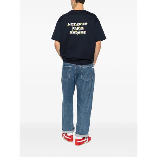 26FW 드롤드무슈 반팔 티셔츠 L TS327 CO248 NAVY BLUE - DROLE DE MONSIEUR
