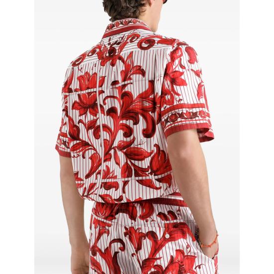 26FW 돌체앤가바나 반팔 셔츠 G5LG9T HH5E3 I63TN RED WHITE - DOLCE & GABBANA