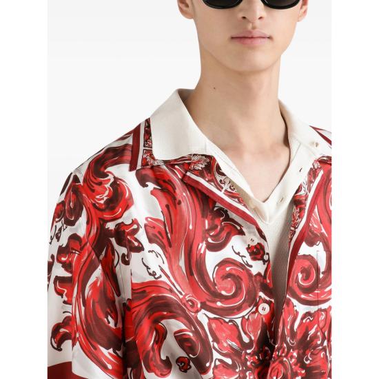 26FW 돌체앤가바나 반팔 셔츠 G5JH9T HI133 ID5Q WHITE RED - DOLCE & GABBANA