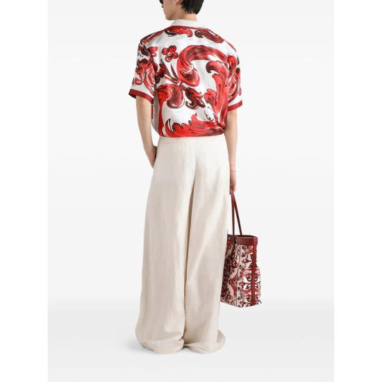 26FW 돌체앤가바나 반팔 셔츠 G5JH9T HI133 ID5Q WHITE RED - DOLCE & GABBANA