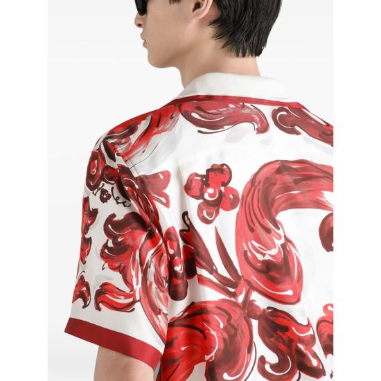 26FW 돌체앤가바나 반팔 셔츠 G5JH9T HI133 ID5Q WHITE RED - DOLCE & GABBANA