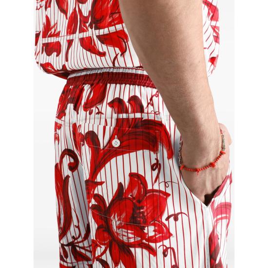 26FW 돌체앤가바나 숏팬츠 GV37AT HH5E3 I63TN WHITE RED - DOLCE & GABBANA