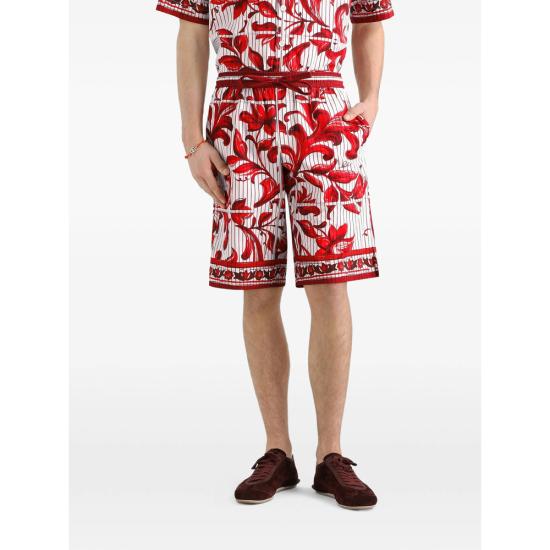 26FW 돌체앤가바나 숏팬츠 GV37AT HH5E3 I63TN WHITE RED - DOLCE & GABBANA
