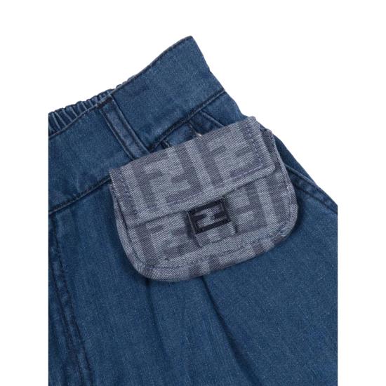 26SS [키즈] 펜디 데님 숏팬츠 AVWI JFF400 F0QG0 BLUE - FENDI
