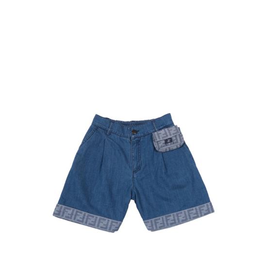 26SS [키즈] 펜디 데님 숏팬츠 AVWI JFF400 F0QG0 BLUE