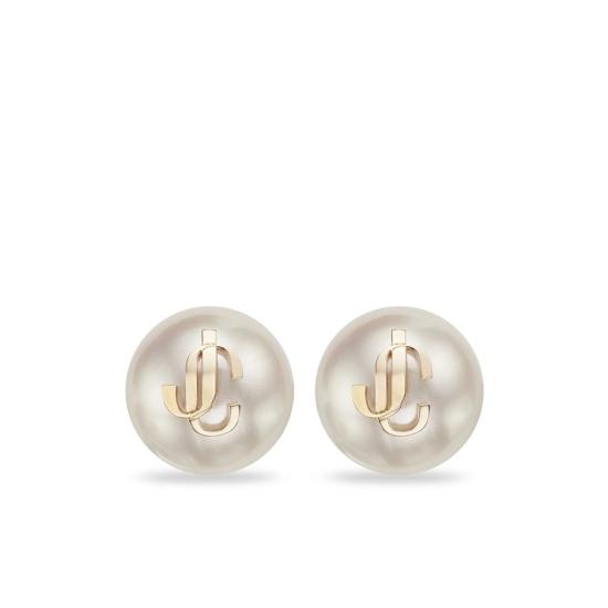 26FW 지미추 이어링 JC PEARL STUDS DXQ GOLWH WHITE GOLD