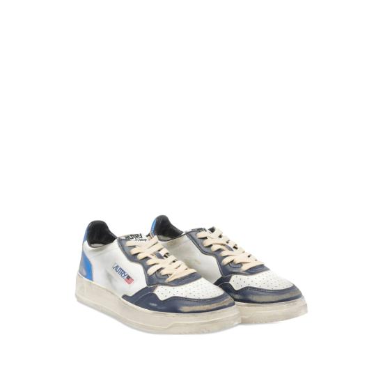 26FW 오트리 슈퍼 빈티지 메달리스트 로우 레더 스니커즈 AVLM SV55 WHITE BLUE - AUTRY