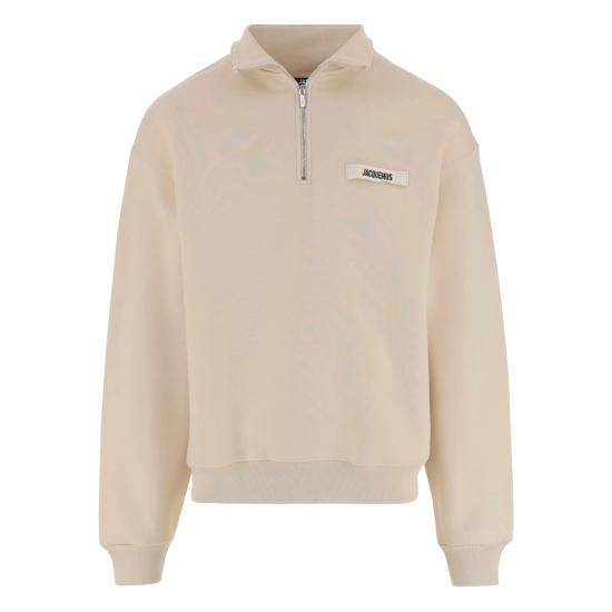 26FW 자크뮈스 하프 집업 스웨트 셔츠 SSM00313 AJ00174 150 NEUTRALS
