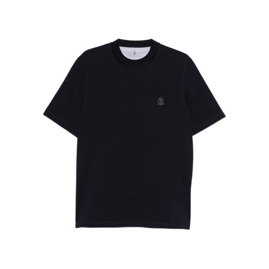 26FW 브루넬로 쿠치넬리 코튼 저지 크루넥 티셔츠 M0B138440 CD325 BLUE