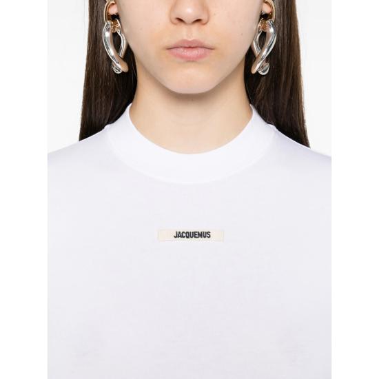 26FW 자크뮈스 그로그랭 로고 롱슬리브 티셔츠 TSW00155 AJ00124 100 WHITE - JACQUEMUS