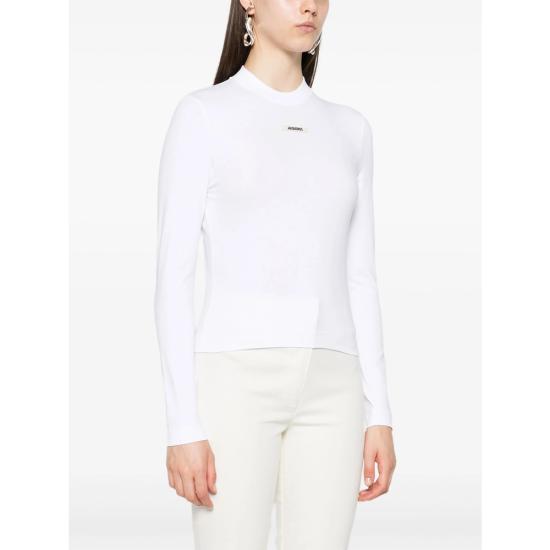 26FW 자크뮈스 그로그랭 로고 롱슬리브 티셔츠 TSW00155 AJ00124 100 WHITE - JACQUEMUS