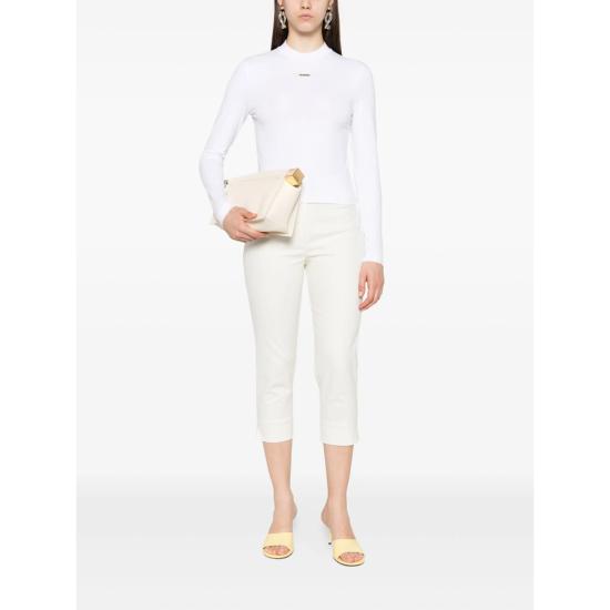 26FW 자크뮈스 그로그랭 로고 롱슬리브 티셔츠 TSW00155 AJ00124 100 WHITE - JACQUEMUS