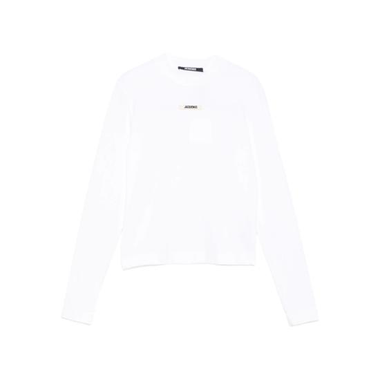 26FW 자크뮈스 그로그랭 로고 롱슬리브 티셔츠 TSW00155 AJ00124 100 WHITE