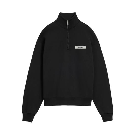 26FW 자크뮈스 하프 집업 스웨트 셔츠 SSM00313 AJ00174 990 BLACK