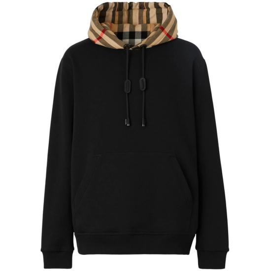 26FW 버버리 체크 후드 코튼 후드 8058117 SAMUEL CHK A1189 BLACK