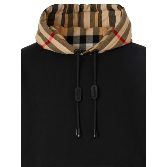 26FW 버버리 체크 후드 코튼 후드 8058117 SAMUEL CHK A1189 BLACK - BURBERRY