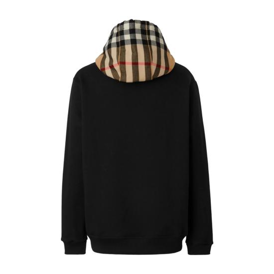 26FW 버버리 체크 후드 코튼 후드 8058117 SAMUEL CHK A1189 BLACK - BURBERRY