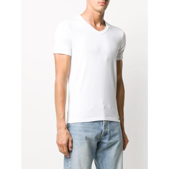 26FW 톰포드 V넥 반팔 티셔츠 T4M091040 100 WHITE - TOMFORD