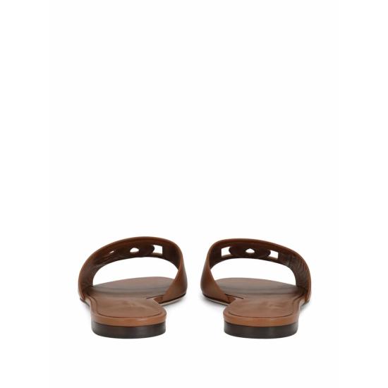26FW 돌체앤가바나 DG 로고 카프스킨 슬리퍼 CQ0436 AY329 81236 BROWN - DOLCE & GABBANA