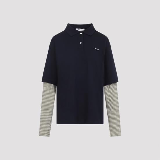 26FW 미우미우 폴로 티셔츠 MJL076SOOO 17OR F0UD9 BLU OLIVA