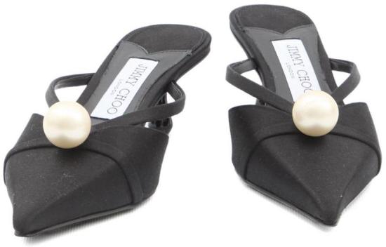 25FW 지미추 샌들 SANAMULE50AODBLACKWHITE - JIMMY CHOO