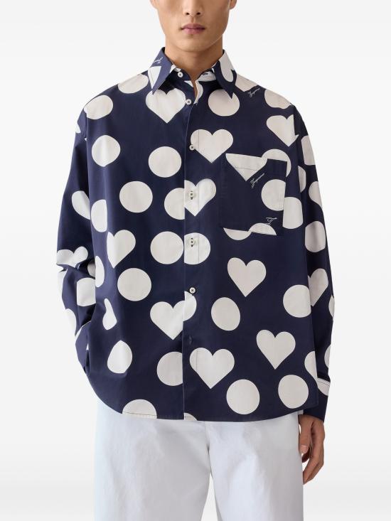 26SS 자크뮈스 긴팔 셔츠 SHM00605AW00841 3HD PRINT DOTS - JACQUEMUS