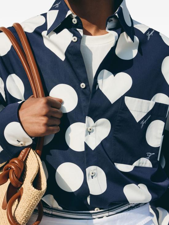 26SS 자크뮈스 긴팔 셔츠 SHM00605AW00841 3HD PRINT DOTS - JACQUEMUS