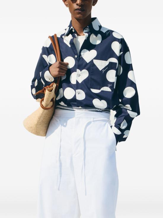 26SS 자크뮈스 긴팔 셔츠 SHM00605AW00841 3HD PRINT DOTS - JACQUEMUS