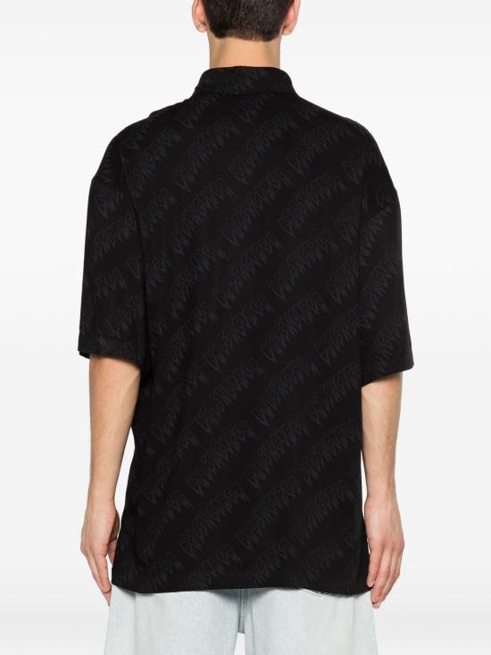 26SS 발렌시아가 크리퍼 로고 프린트 셔츠 871407TUL02 1069 BLACK - BALENCIAGA