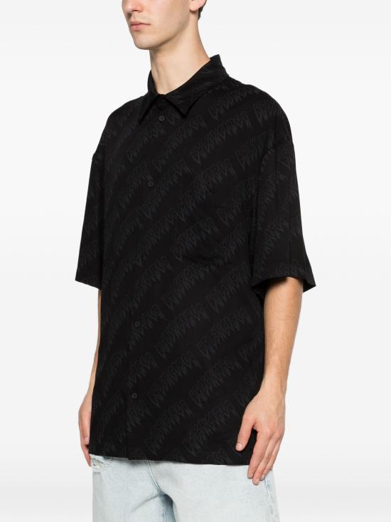 26SS 발렌시아가 크리퍼 로고 프린트 셔츠 871407TUL02 1069 BLACK - BALENCIAGA