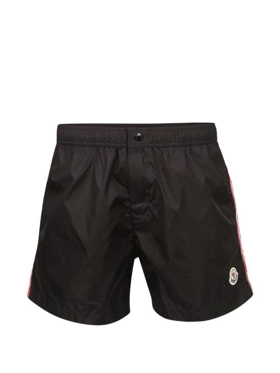 26FW 몽클레어 로고 패치 스윔 쇼츠 L20912C0000453326 999 BLACK