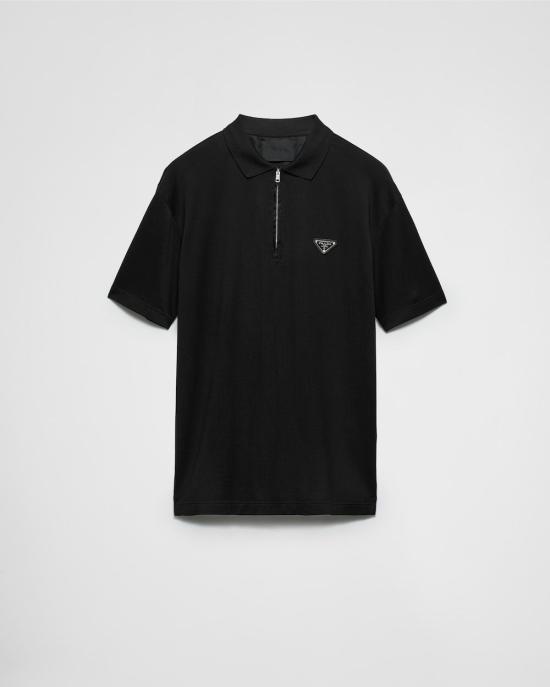 26FW 프라다 폴로 티셔츠 UJN9031866 F0002 NERO