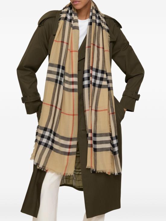 26FW 버버리 체크 울 스카프 8122127153464 A2021 SAND - BURBERRY