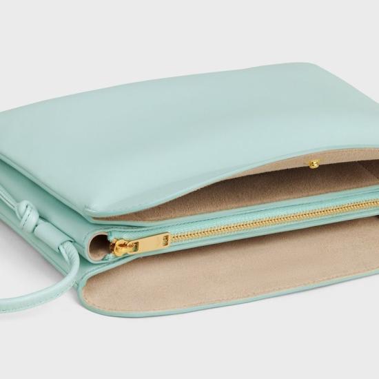 26FW 셀린느 트리오 플랩백 스무스 램스킨 10P862O86 GJQ6 POWDERBLUE - CELINE