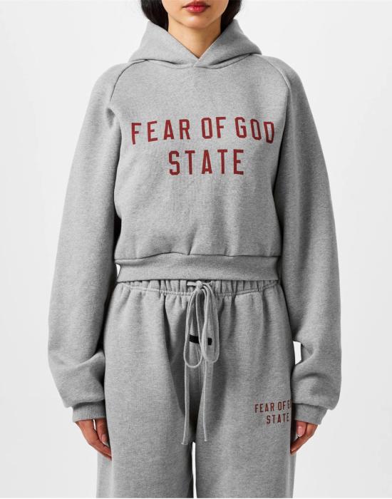 25FW 피어오브갓 후드 티셔츠 192BT247351FW GREY - FEAR OF GOD