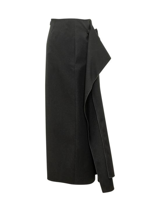 26FW 랑방 미디 스커트 RWST00044885A26 10 BLACK - LANVIN