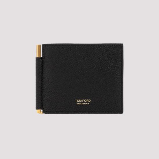 26FW 톰포드 그레인 레더 머니 클립 Y0231 LCL158G NAA BLACK - TOMFORD