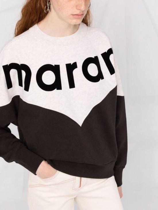 26FW 이자벨마랑에뚜왈 휴스턴 투톤 마랑 스웨트셔츠 SW0006FAA1M08E FADED BLACK 02FK - ISABEL MARANT ETOILE