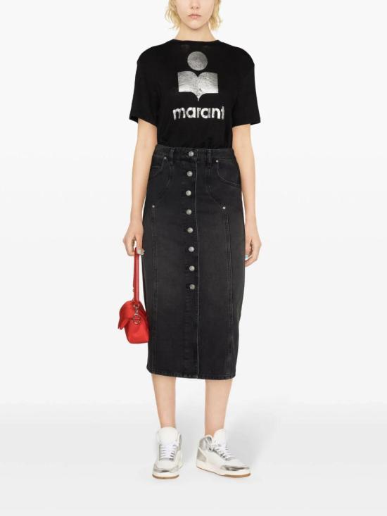 26FW 이자벨마랑에뚜왈 즈웰 로고 티셔츠 즈웰 로고 티셔츠 TS0001FBA1N10E BLACK 01BK - ISABEL MARANT ETOILE