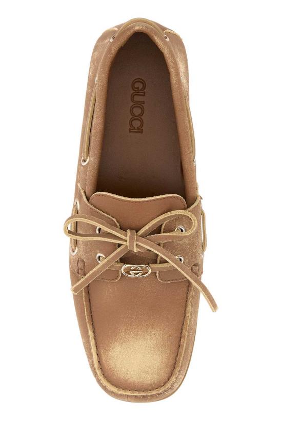  구찌 로퍼 카멜 가죽 모카시니  선다이얼 - GUCCI