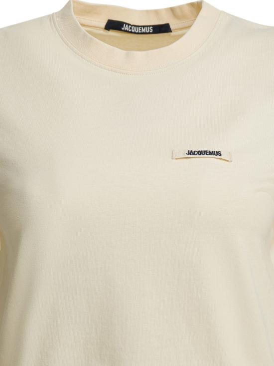 26FW 자크뮈스 반팔 티셔츠 그로스그레인 티셔츠 베이지색 - JACQUEMUS