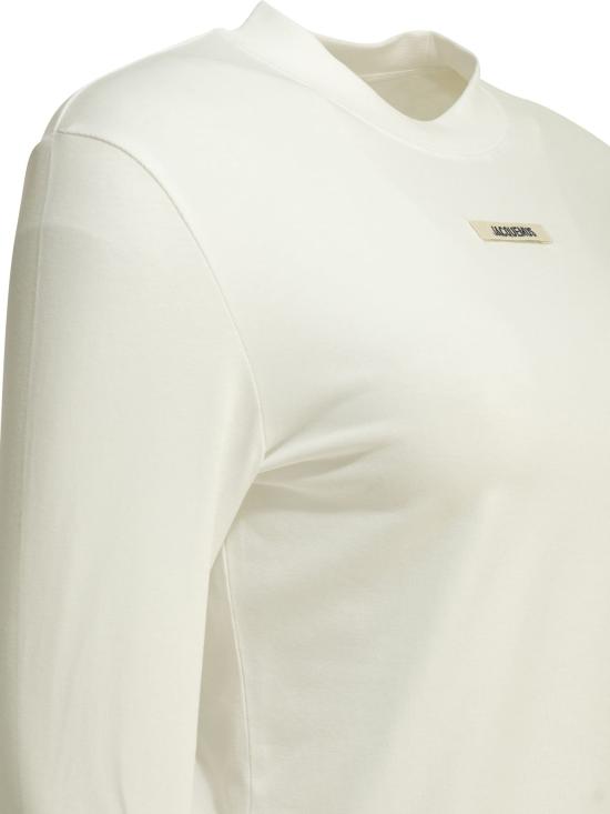 26FW 자크뮈스 긴팔 티셔츠 그로스그레인 티셔츠 화이트 - JACQUEMUS