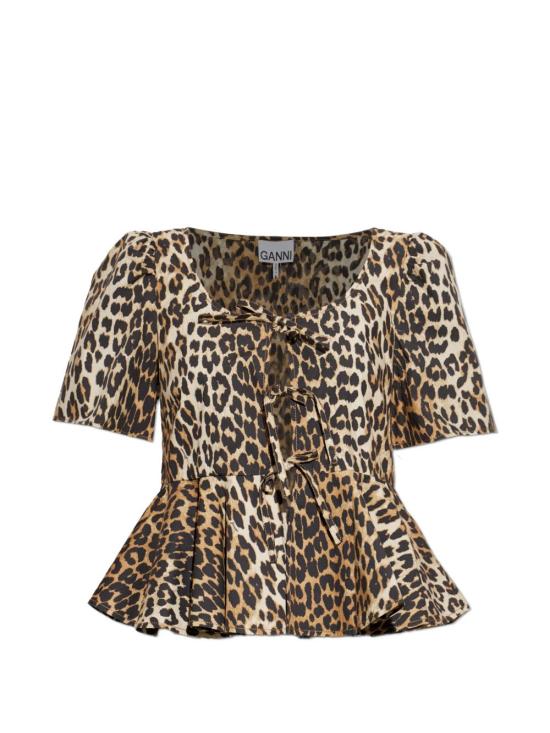 26FW 가니 반팔 티셔츠 A1040444859 LEOPARD PRINT