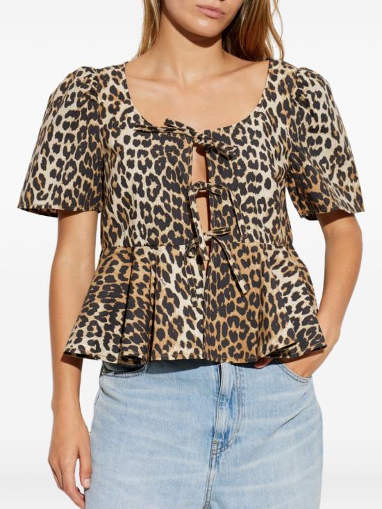26FW 가니 반팔 티셔츠 A1040444859 LEOPARD PRINT - GANNI